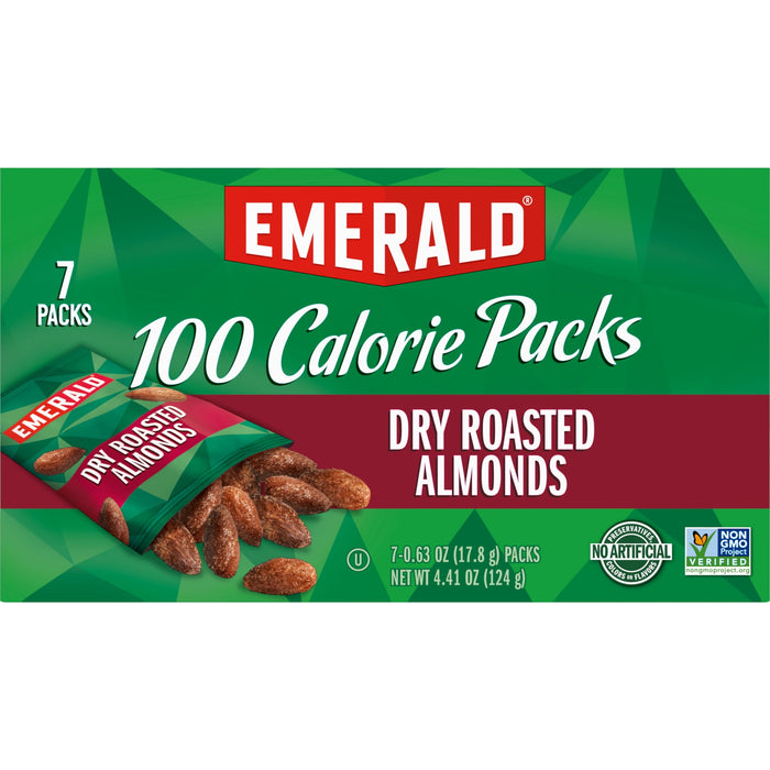 Emerald Nuts Dry Roasted Almonds, 100 Calorie Packs, 7 Ct BB. 01/26/2025