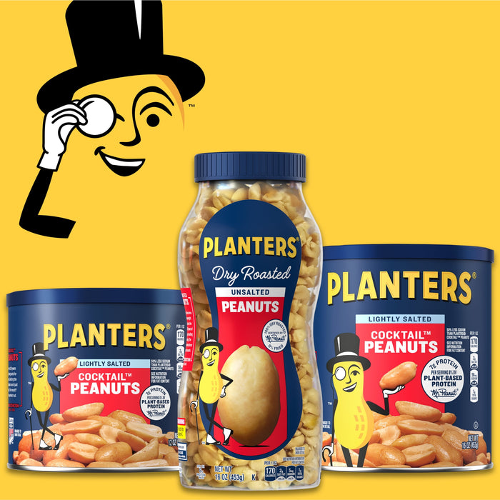 Planters Unsalted Dry Roasted Peanuts (16 oz Jar)