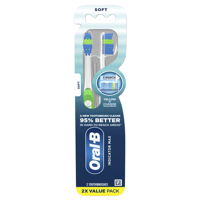 Oral-B Indicator Color Collection Toothbrushes, Soft, 2 Count