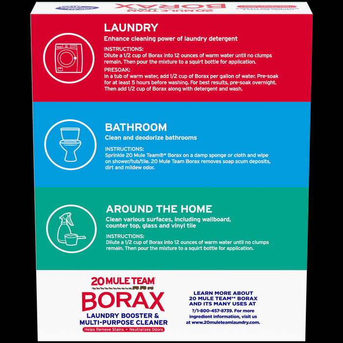 Borax 20 Mule Team Detergent Booster, 65 Oz.