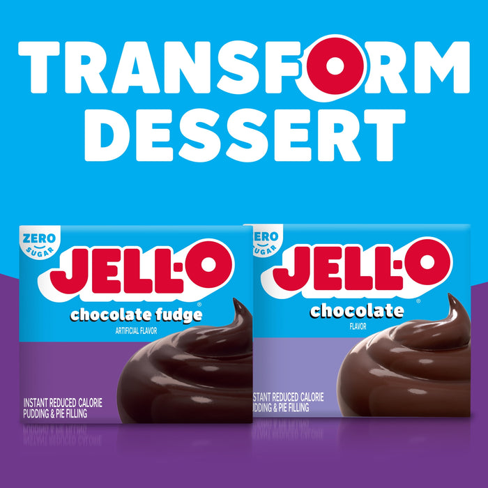 Jell-O Sugar Free Gelatin Chocolate Fudge Instant Pudding 1.4 OZ Box