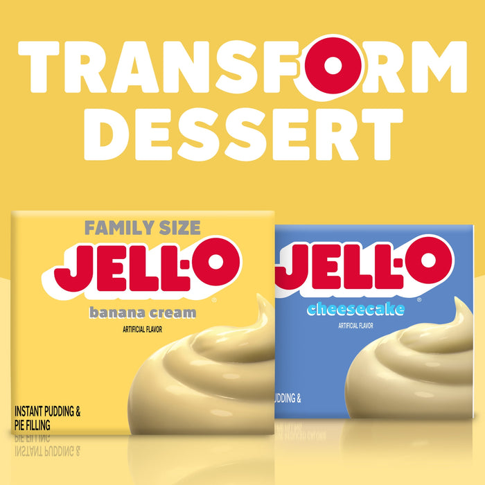 J-ello Banana Cream Instant Pudding Mix & Pie Filling 5.1 oz. Box