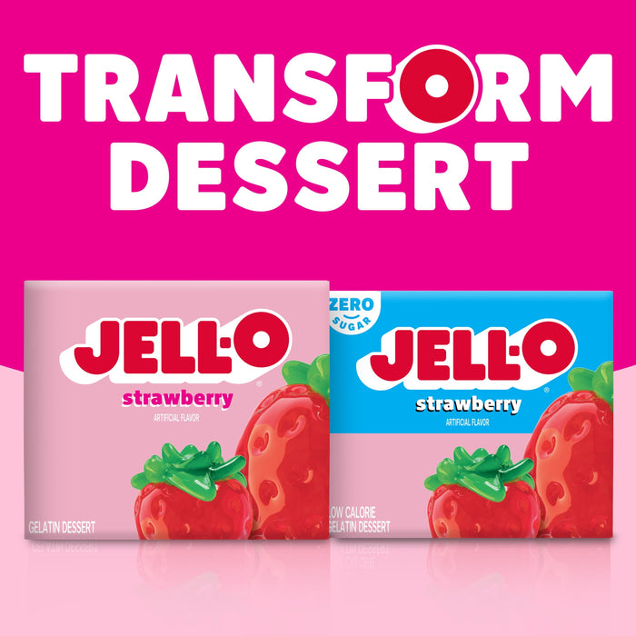 Jell-O Gelatin Mix, Strawberry, 3 oz