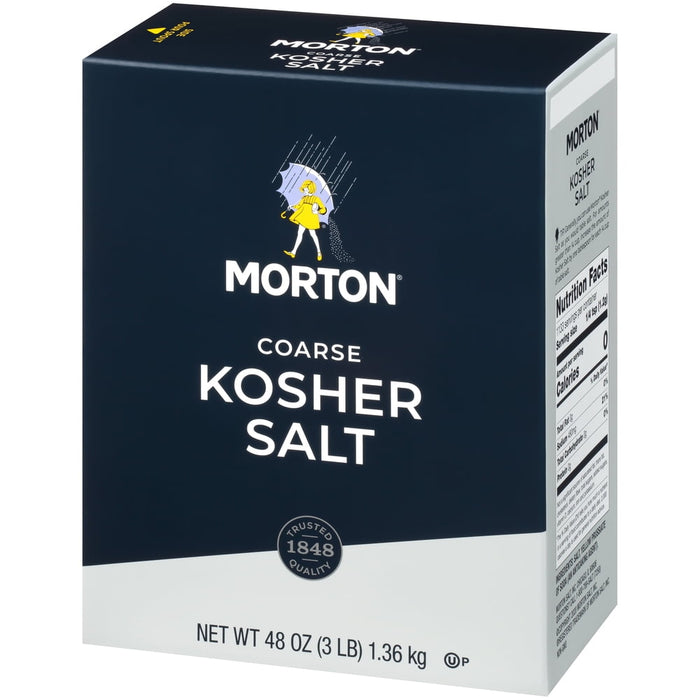 Morton Kosher Salt, Coarse, 48 oz