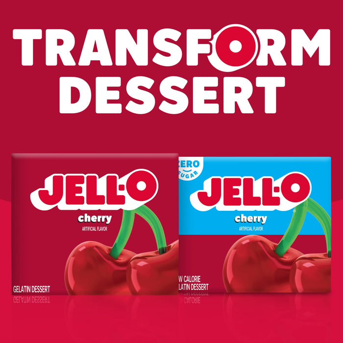 Jell-O Gelatin Dessert, Cherry 3 oz Box