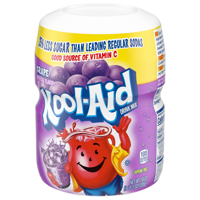 Kool-Aid Grape Flavored Powdered Drink Mix, 19 oz for 1 bottle