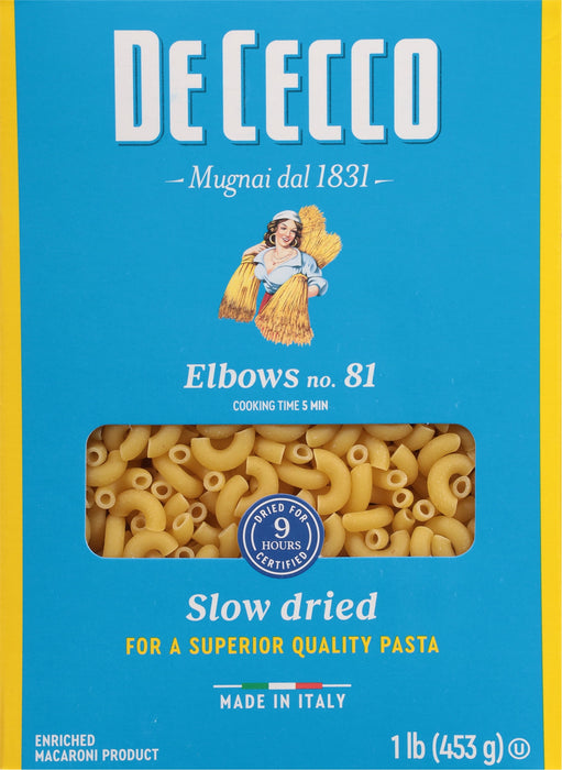 De Cecco Pasta, Elbows Pasta, 16 oz