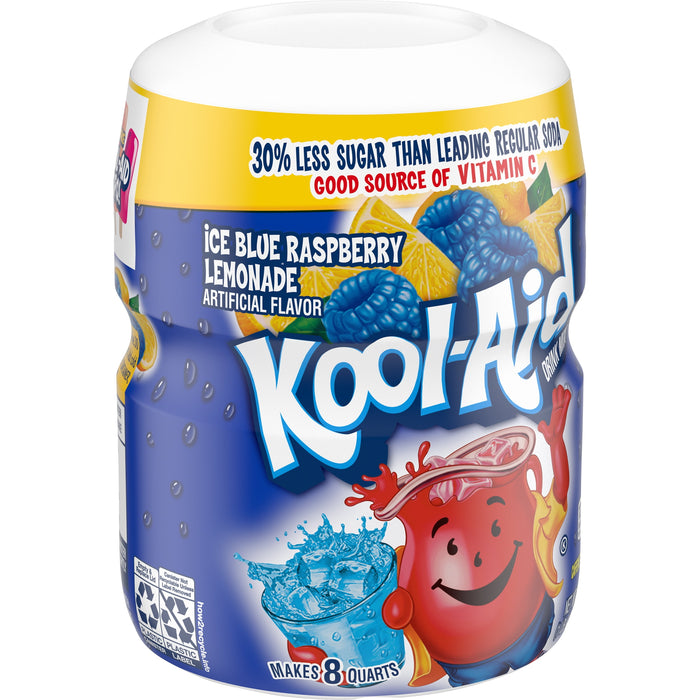 Kool-Aid Caffeine Free Blue Raspberry Lemonade Sweetened Powdered Drink Mix 1 Count 20 oz Canister