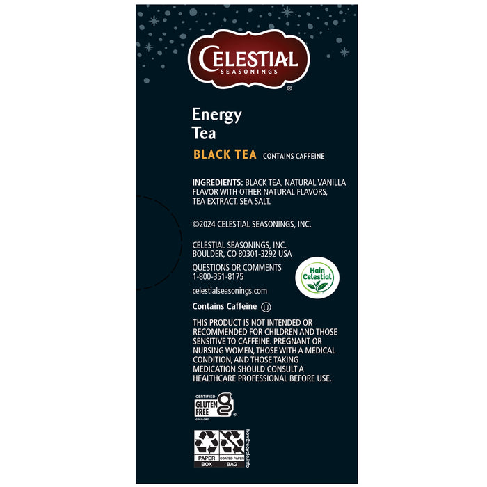 Celestial Seasonings Black Tea, Energy Black Tea, 12 Count