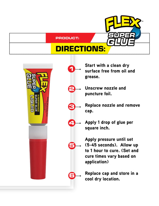 Flex Super Glue 2-Pack 3g Liquid Glue