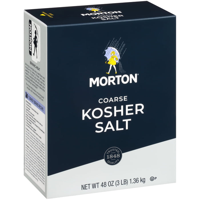 Morton Kosher Salt, Coarse, 48 oz