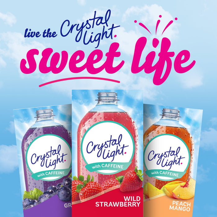 Crystal Light Sugar-Free Wild Strawberry Drink Mix with Caffeine (10 On-the-Go Packets)