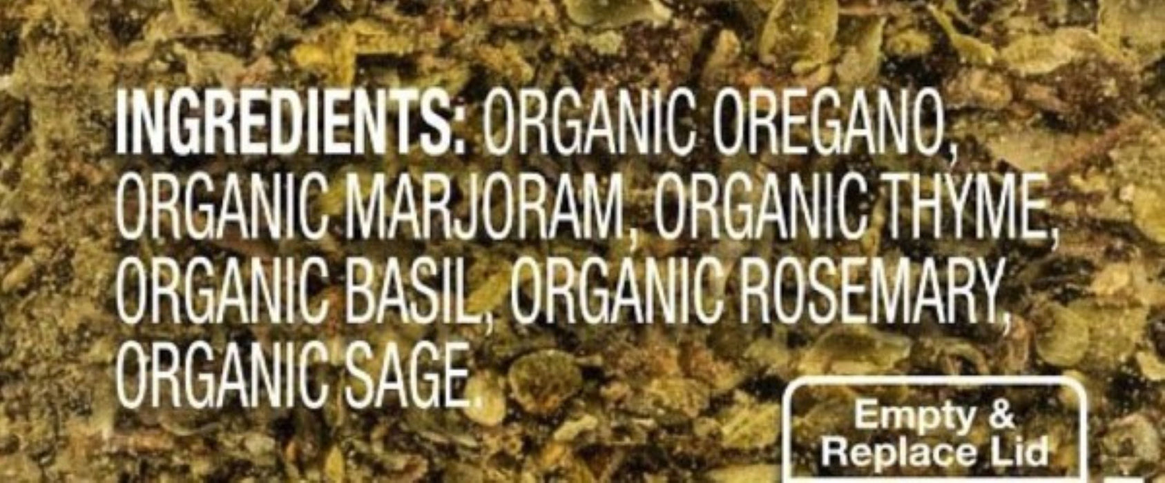 Simply Organic Italian Seasoning, 0.95 Ounce, Organic Herbs, Oregano, Majoram, Thyme, Rosemary, Basil, Sage, Kosher, NonGMO