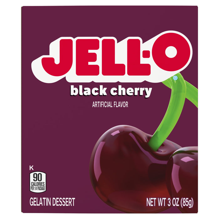 Jell-O Gelatin Mix, Black Cherry Regular Sugar, 3 oz