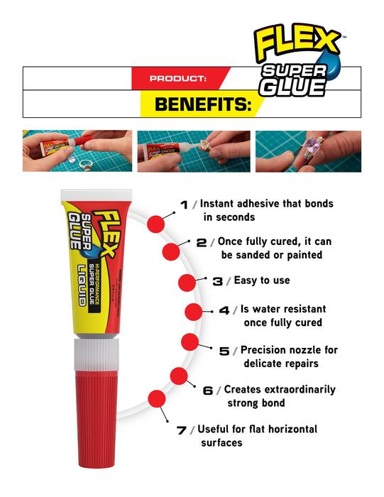 Flex Super Glue 2-Pack 3g Liquid Glue