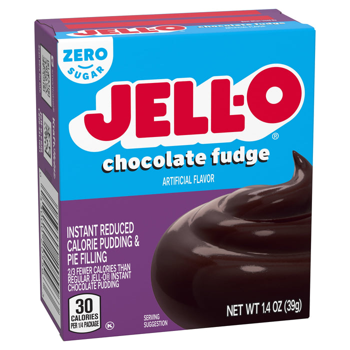 Jell-O Sugar Free Gelatin Chocolate Fudge Instant Pudding 1.4 OZ Box