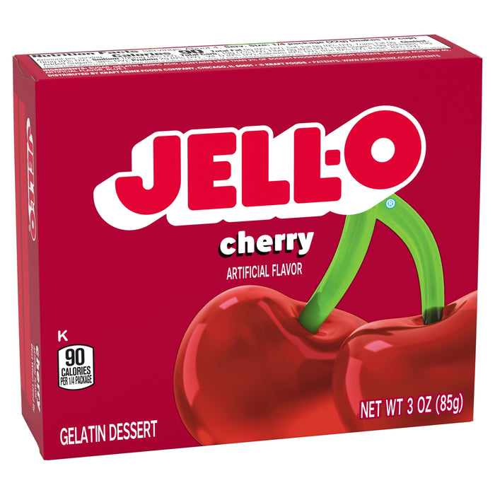 Jell-O Gelatin Dessert, Cherry 3 oz Box