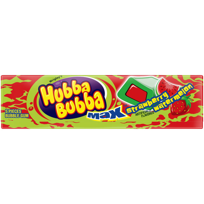 Hubba Bubba Max Strawberry Watermelon Bubble Gum 5 Piece Pack