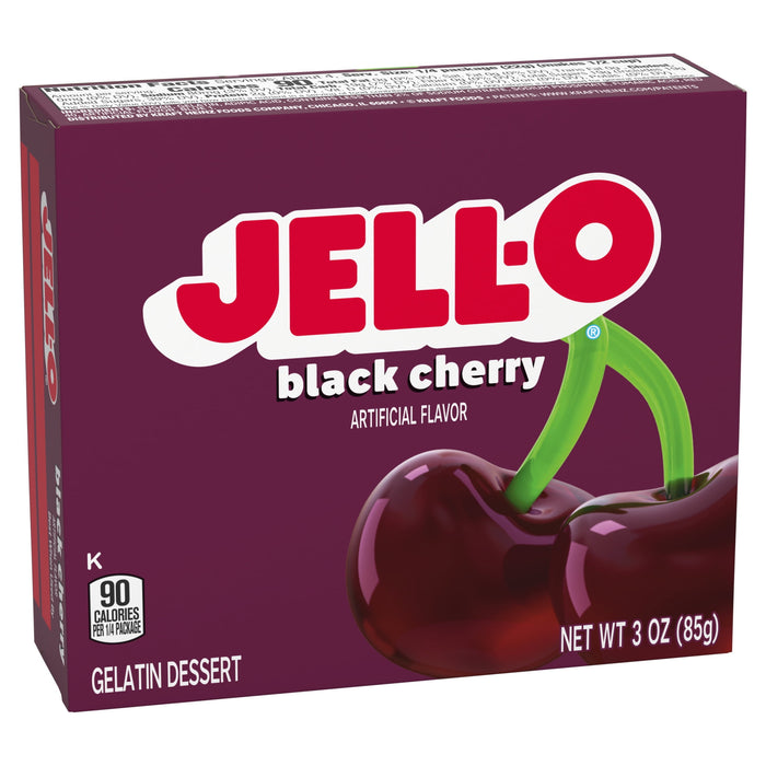 Jell-O Gelatin Mix, Black Cherry Regular Sugar, 3 oz