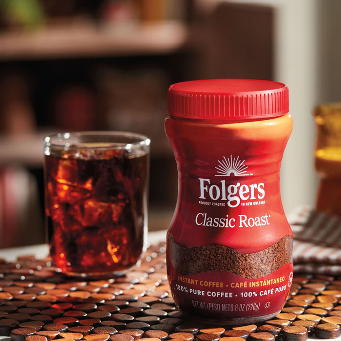 Folgers Classic Roast Instant Coffee, 2 Ounce Jars