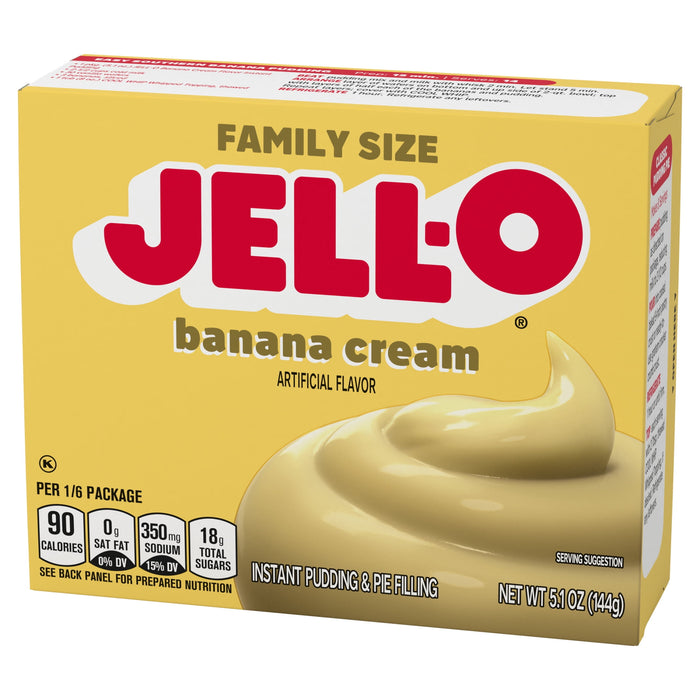 J-ello Banana Cream Instant Pudding Mix & Pie Filling 5.1 oz. Box