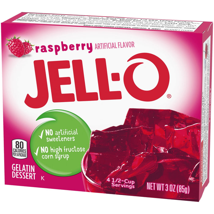 Jell-O Dry Package Dessert Jell-O Raspberry Instant Gelatin Mix, 3 Ounce (Pack of 1)