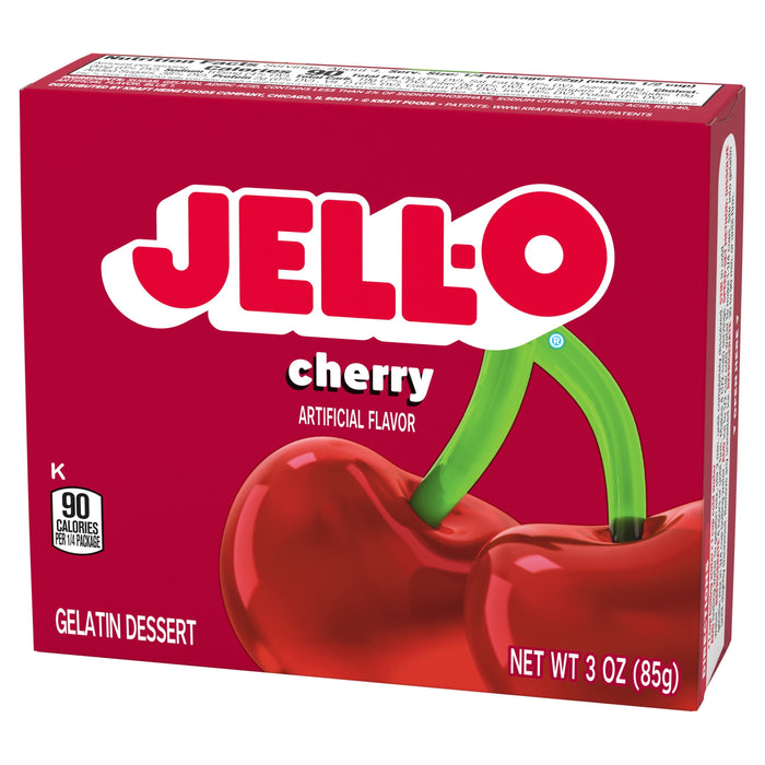 Jell-O Gelatin Dessert, Cherry 3 oz Box