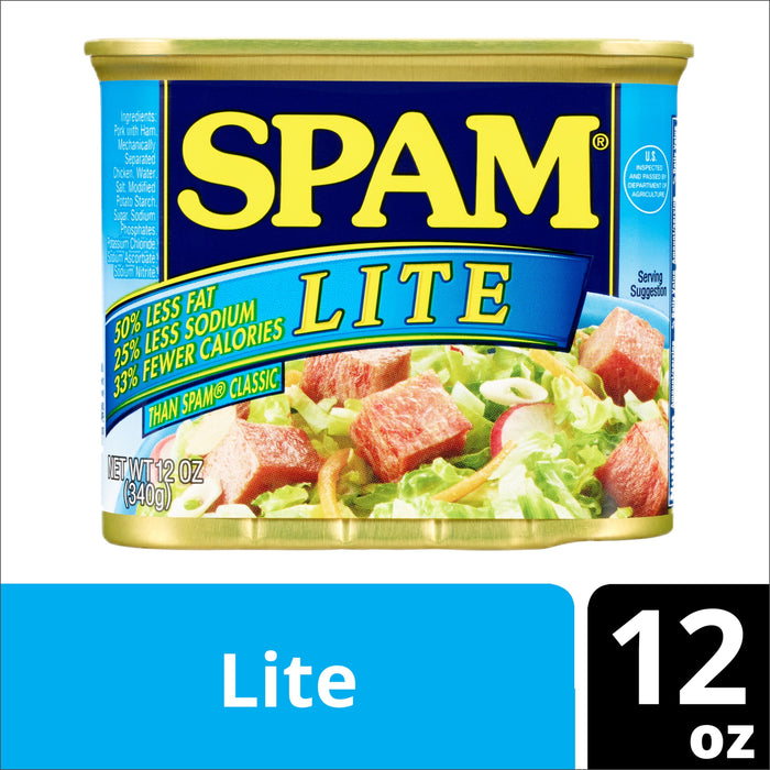 S-pam Lite, 50% Less Fat, 25% Less Sodium, 33% Less Calories 12 Oz Can