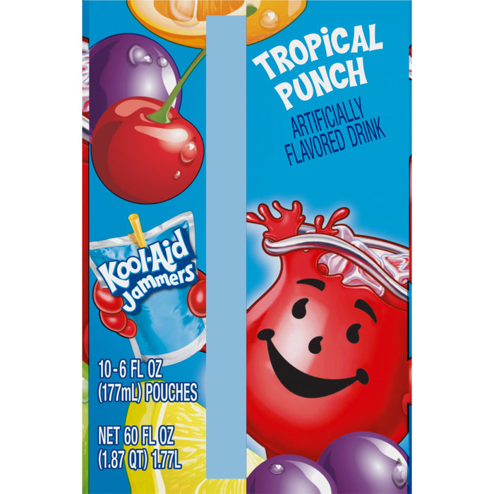 Kool-Aid Jammers Tropical Punch Artificially Flavored Kids Soft Drink 10 Pouches