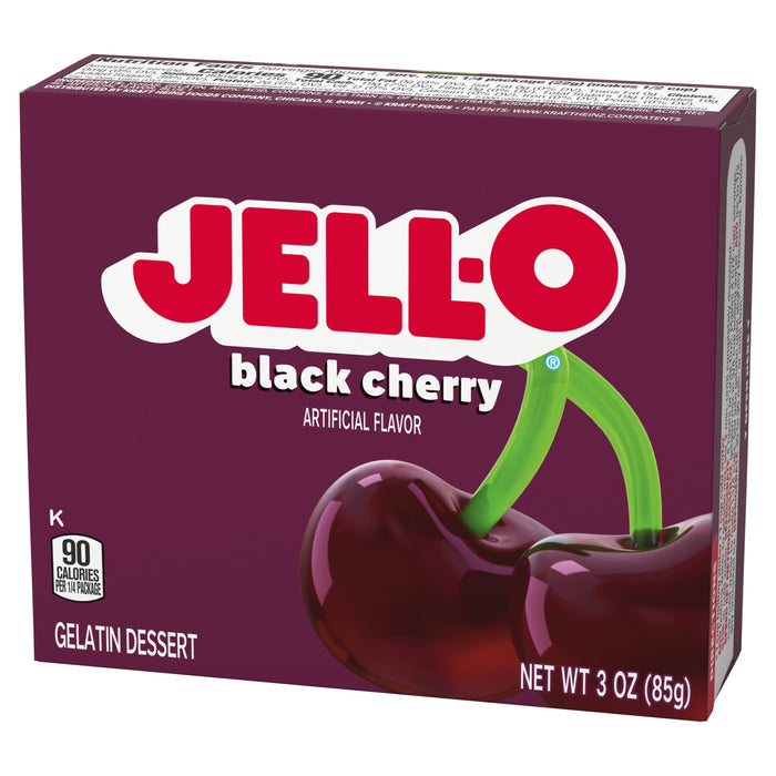 Jell-O Gelatin Mix, Black Cherry Regular Sugar, 3 oz