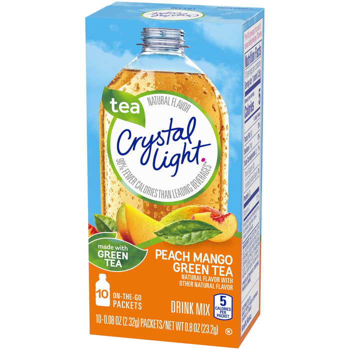 Crystal Light Sugar-Free Peach Mango Green Tea On-The-Go Powdered Drink Mix, 0.08 Ounce , 10 Count (Pack of 1)