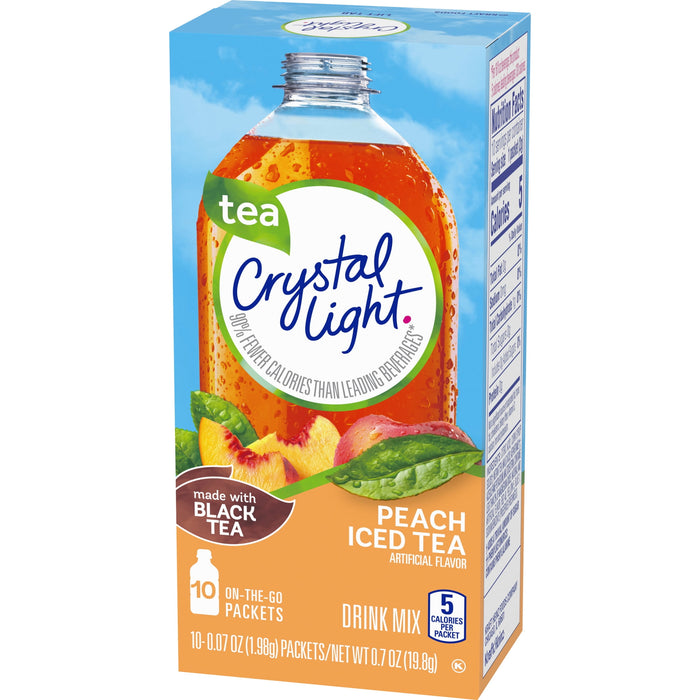 Crystal Light On The Go Peach Tea Drink Mix - 10 Count