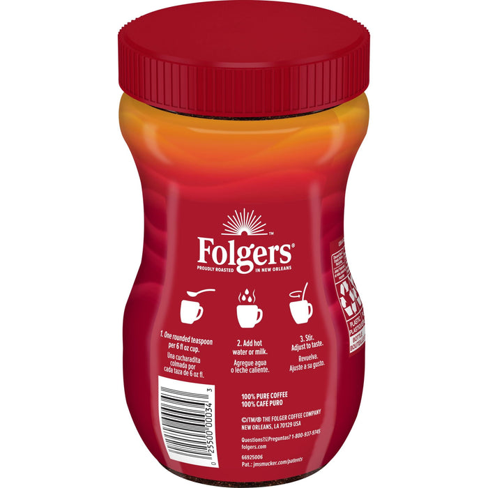 Folgers Classic Roast Instant Coffee, 2 Ounce Jars