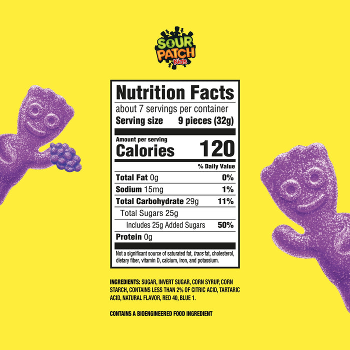 SOUR PATCH KIDS Grape Candy 8.02 oz BB. 11/21/2024