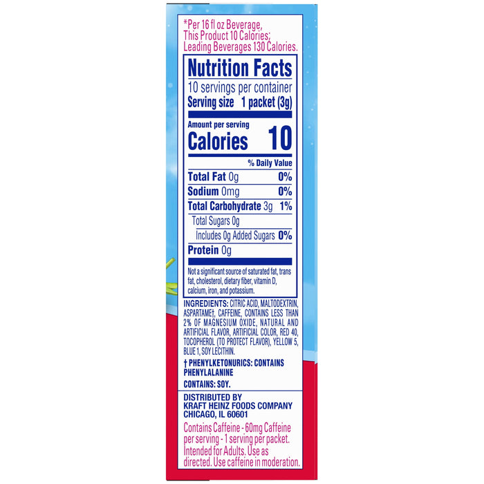 Crystal Light Sugar-Free Wild Strawberry Drink Mix with Caffeine (10 On-the-Go Packets)