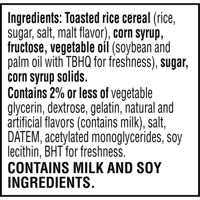 Rice Krispies Treats Marshmallow Snack Bars, Kids Snacks, School Lunch, Value Pack, Original, 12.4oz Box (16 Bars)