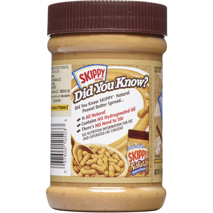 Skippy Natural Peanut Butter, Super Chunky, 15 oz BB. 12/28/2024