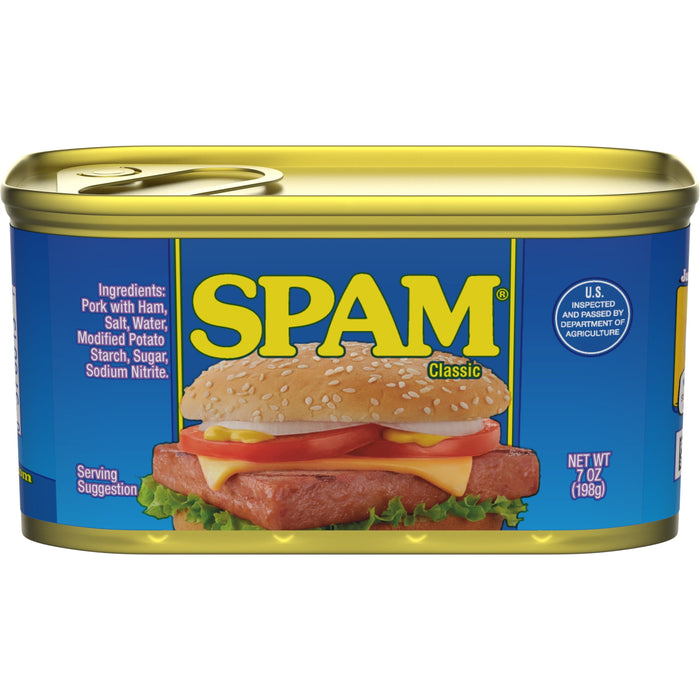 S-pam Classic Luncheon Meat, Fully Cooked Pork & Ham, 7 Oz