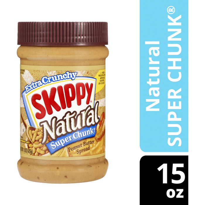 Skippy Natural Peanut Butter, Super Chunky, 15 oz BB. 12/28/2024