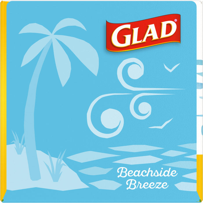 Glad OdorShield Small Drawstring Trash Bags - Febreze Beachside Breeze 4 Gallon - 34 Count