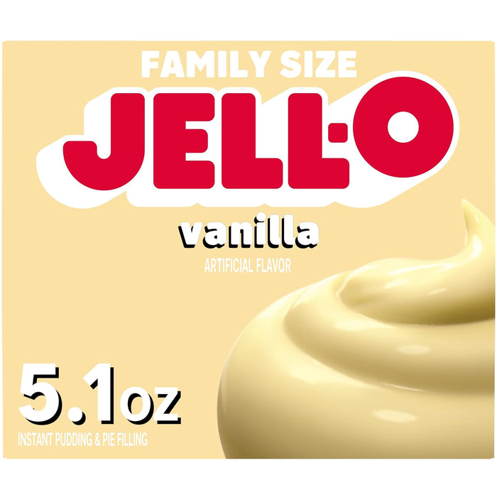 J-ello Vanilla Instant Pudding Mix & Pie Filling 5.1 oz. Box