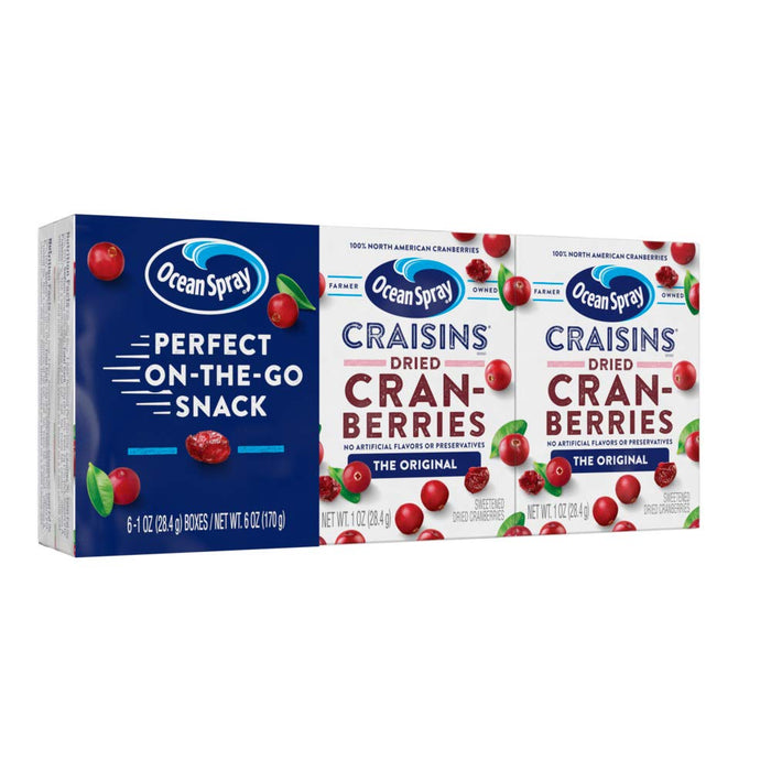 Ocean Spray - Craisins Dried Cranberries single to go pack, 6 pack BB. 12/07/2024