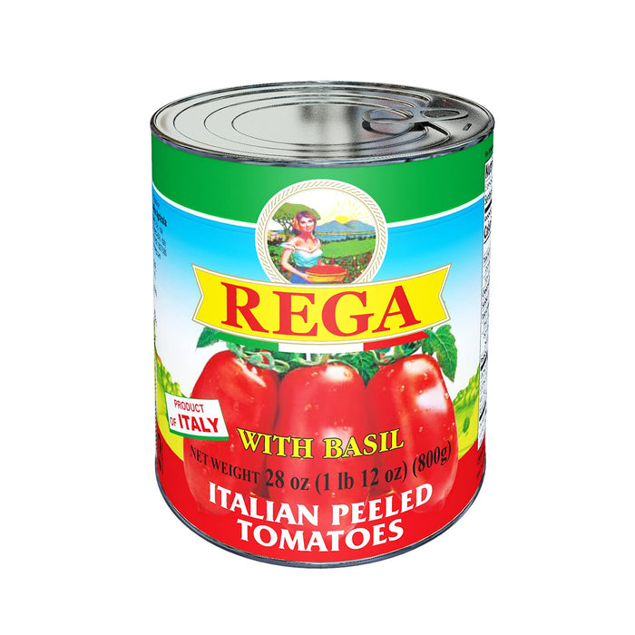 Rega Peeled Tomatoes With Basil 28 oz can