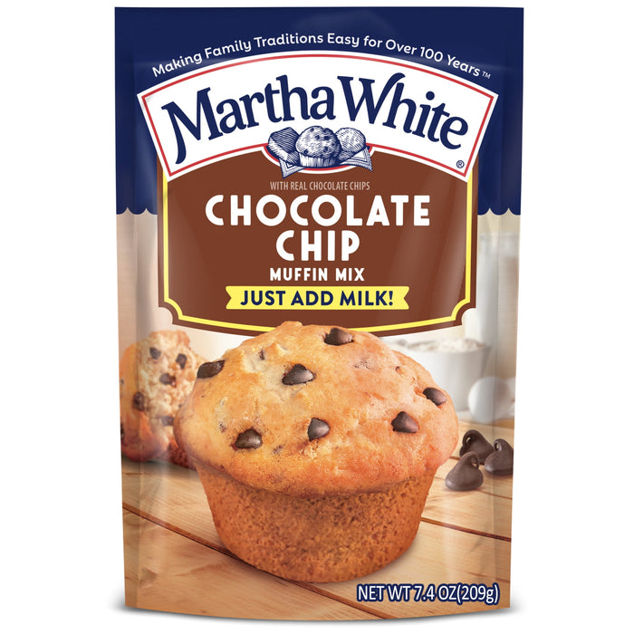 Martha White Chocolate Chip Muffin Mix 7.4 oz Bag