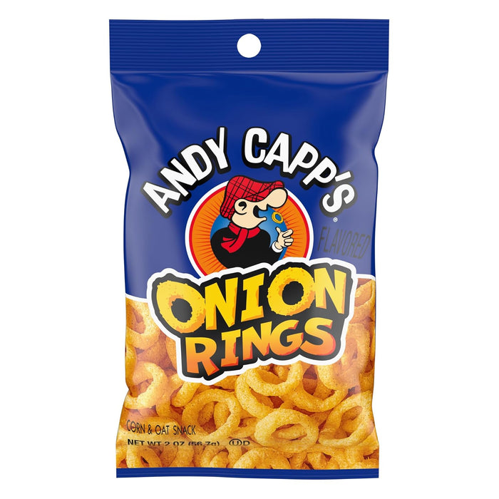 Andy Capp's Beer Battered Onion Rings Baked Oat and Corn Snacks, 2 oz