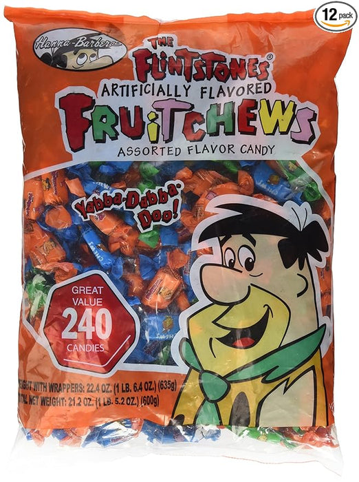 hanna barbera the flintstones artificially flavored fruitchews assorted flavor candy  1LB