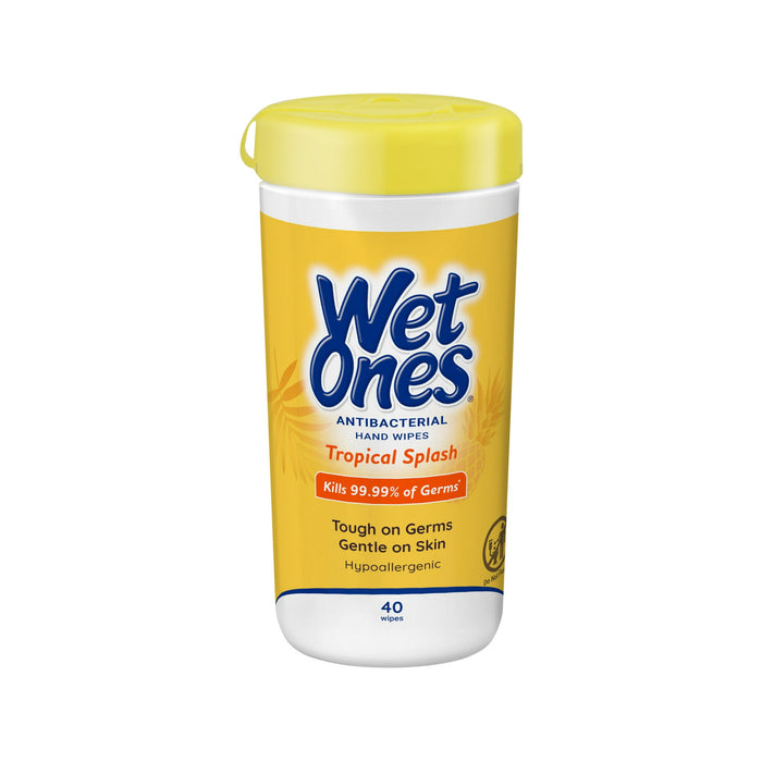 Wet Ones Antibacterial Hand Wipes Tropical Splash Citrus Scent 40 Ct Canister