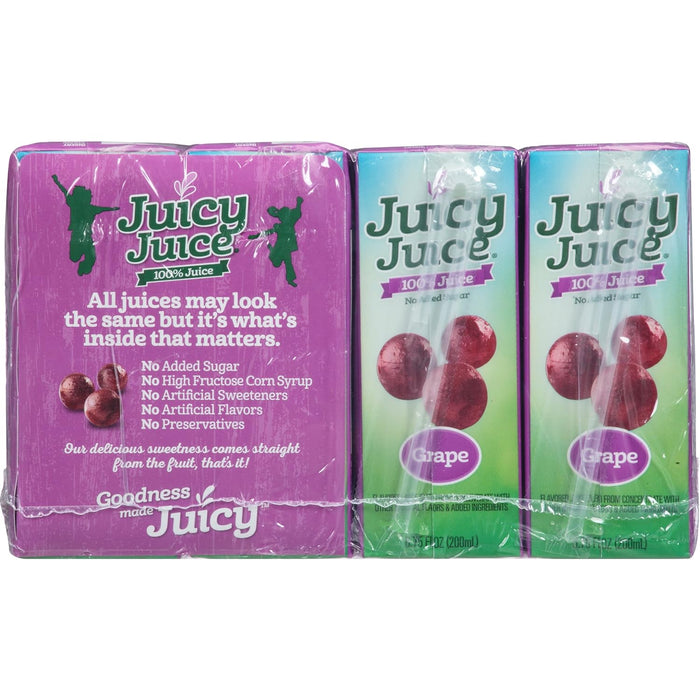 Juicy Juice Grape 100% Juice, 6.75 fl oz - Pack of 8 (54 oz in total)