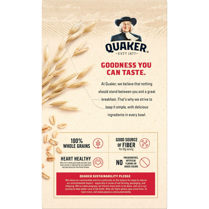 Quaker Instant Oatmeal, Original, Heart Healthy, 100% Whole Grains, No Artificial Preservatives or Flavors, Quick Cook Ready-to-Microwave Oatmeal 10 Packets, 9.8 oz Box