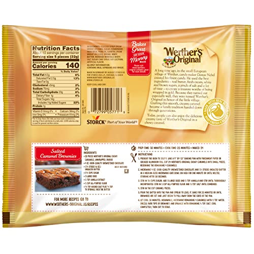 Werther's Original Chewy Caramels, Delightfully chewy and long-lasting caramels, Individually wrapped, Perfect for Baking 10.8 oz Bag